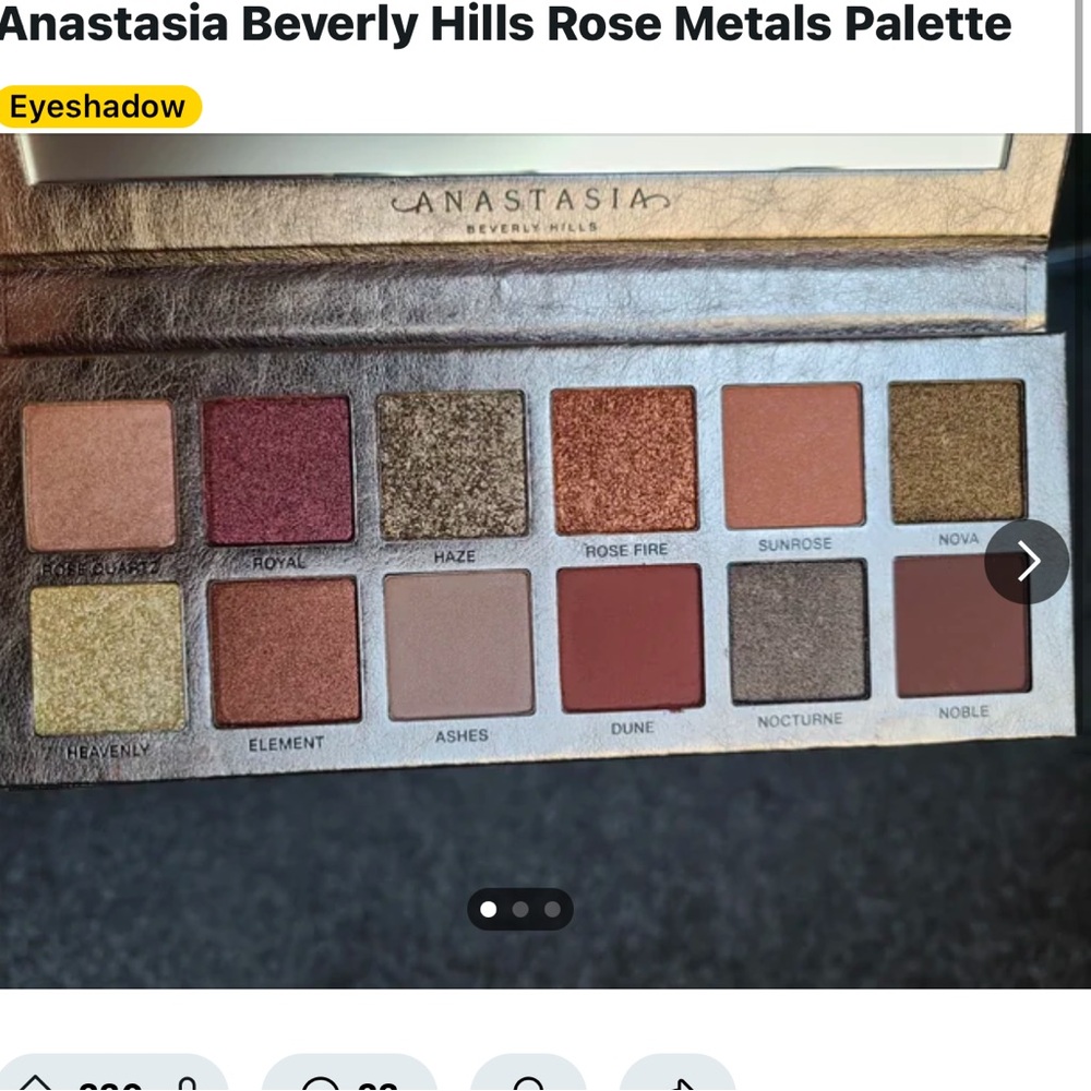 NWOB Anastasia Beverly Hills ROSE METALS Eye Shadow Palette - Picture 4 of 7
